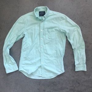 Neon/Pastel Green American Eagle Oxford Shirt